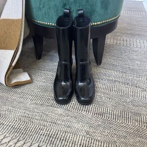 Christian Louboutin Glossy Black Rain Boots